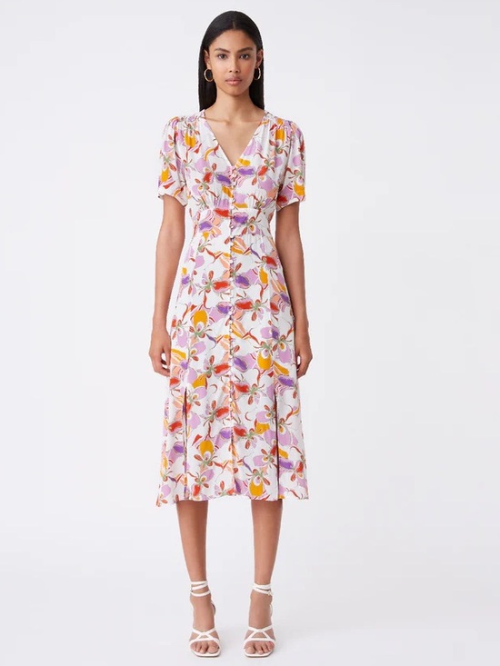 SUNCOO Dresses & Skirts - Suncoo Paris Caitlin Floral Print Midi Dress